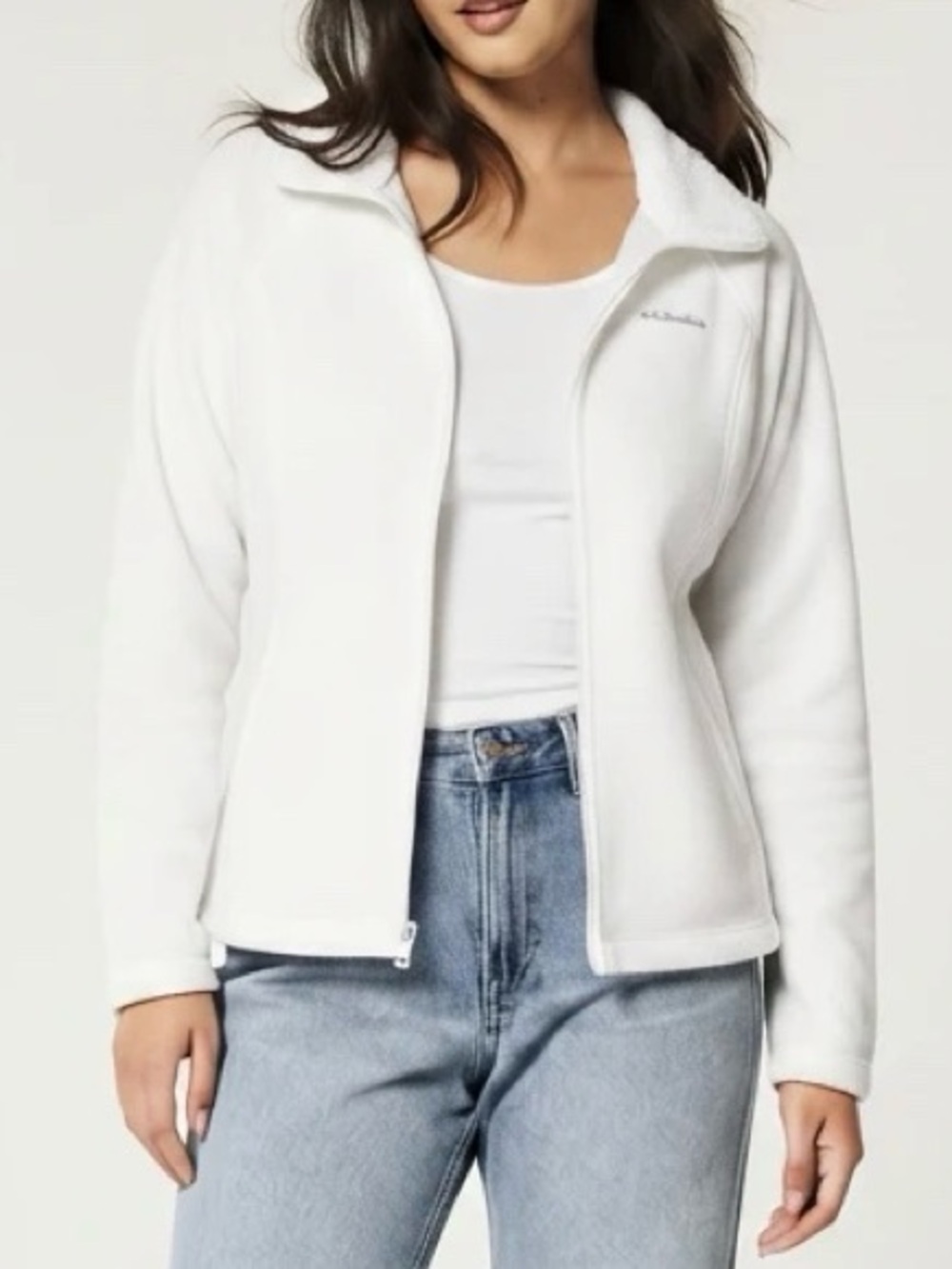 Columbia Cream Fleece Full Zip Jacket